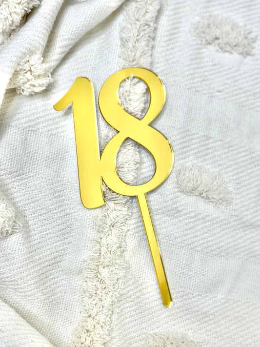 Number Age Acrylic Cake Topper Plaque