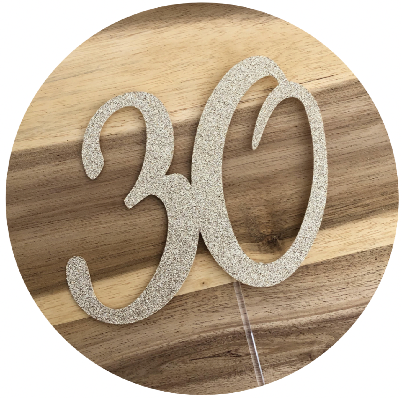 Number Cursive Custom Glitter Cake Topper