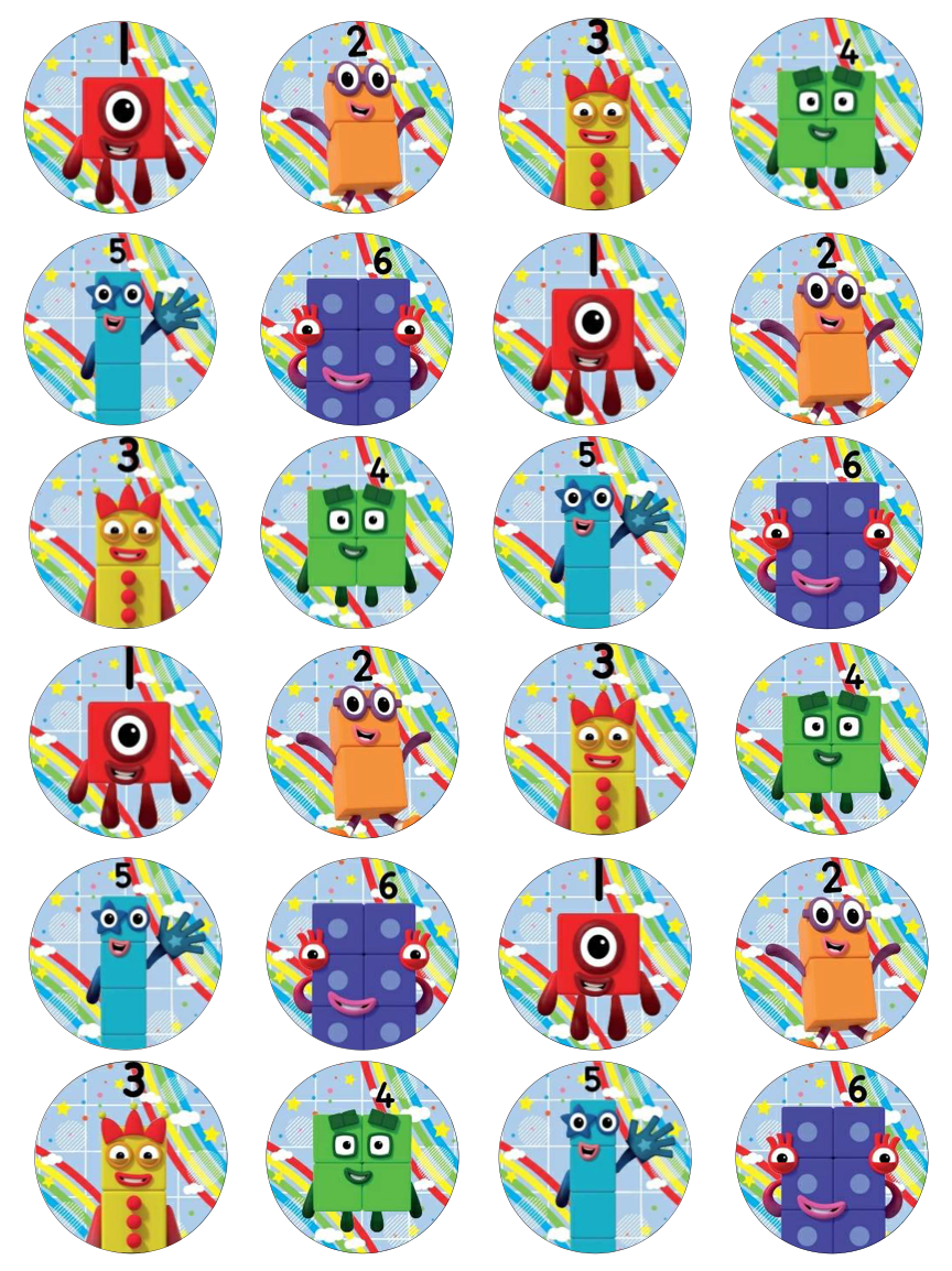 Numberblocks #2 Cupcake Edible Icing Image Toppers