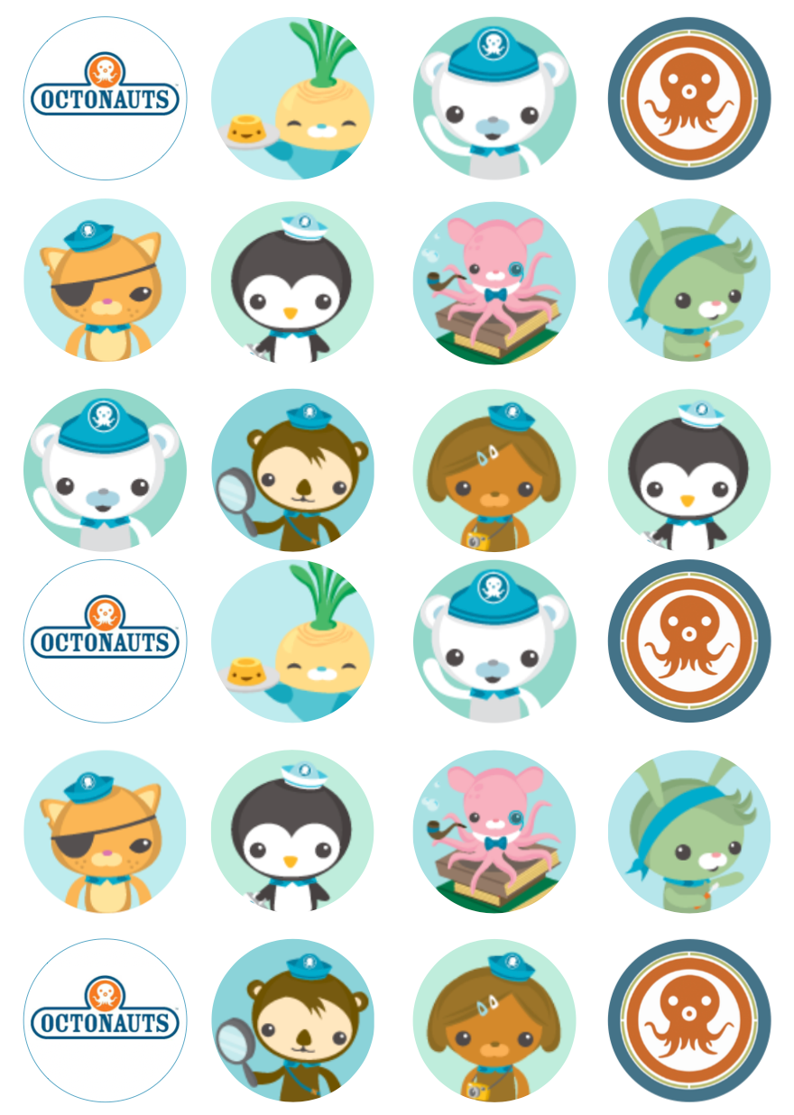 Octonauts Cupcake Edible Icing Image Toppers