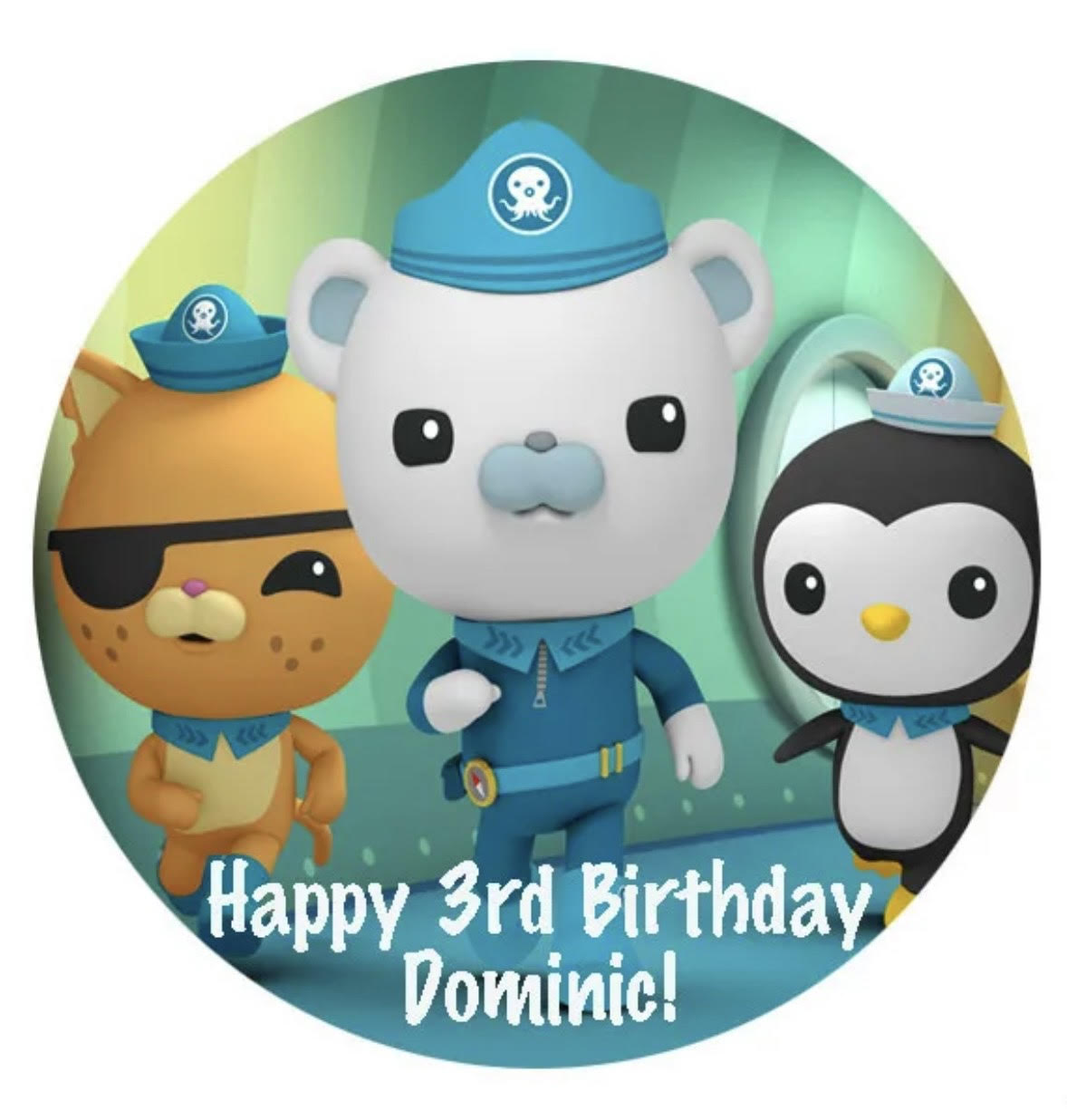 Octonauts Round Cake Edible Icing Image Topper 19cm