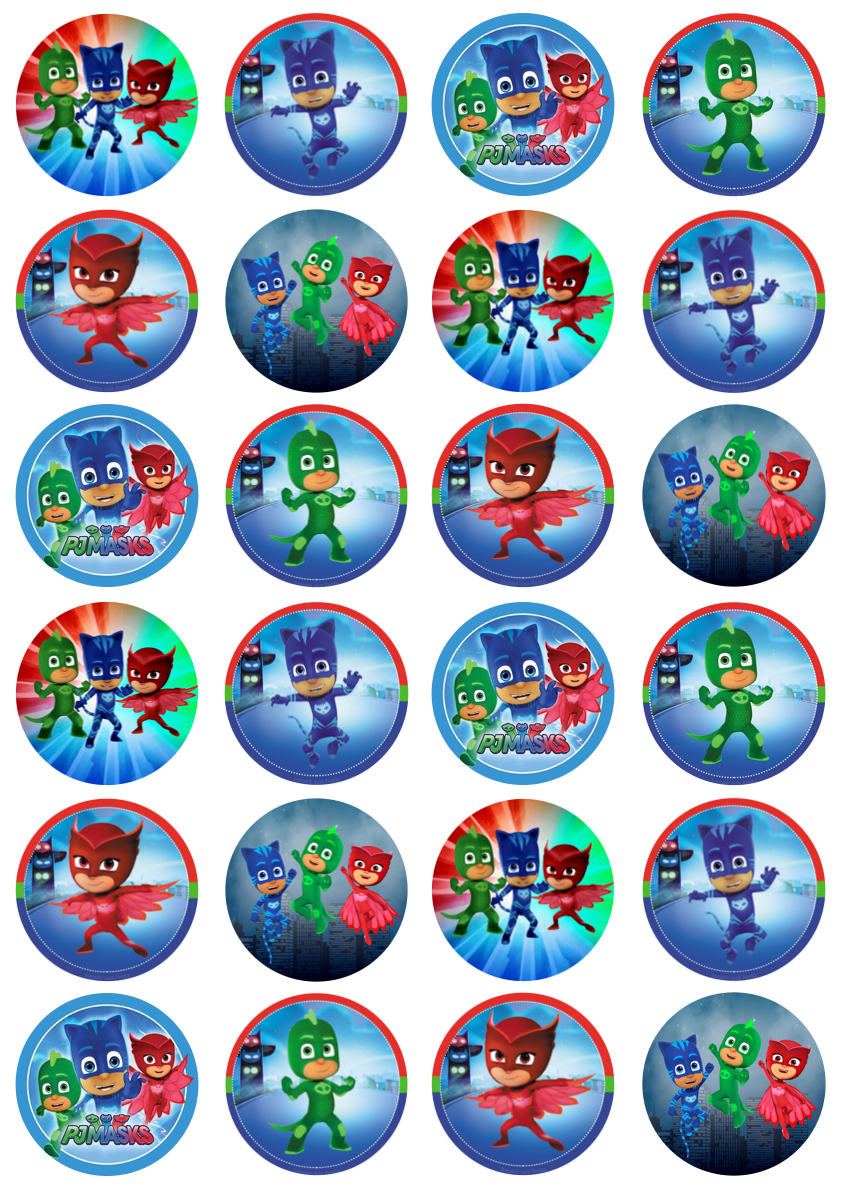 PJ Masks #1 Cupcake Edible Icing Image Toppers – Blissful Toppers