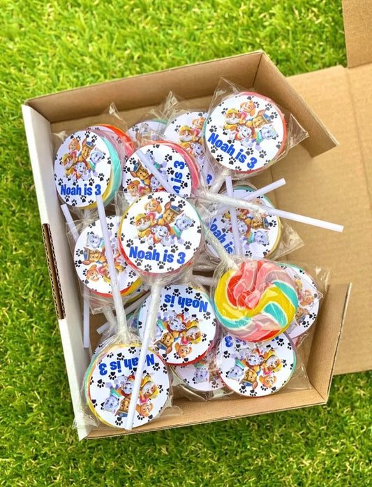 Paw Patrol Boys Personalised Birthday Lollipop 10 pack