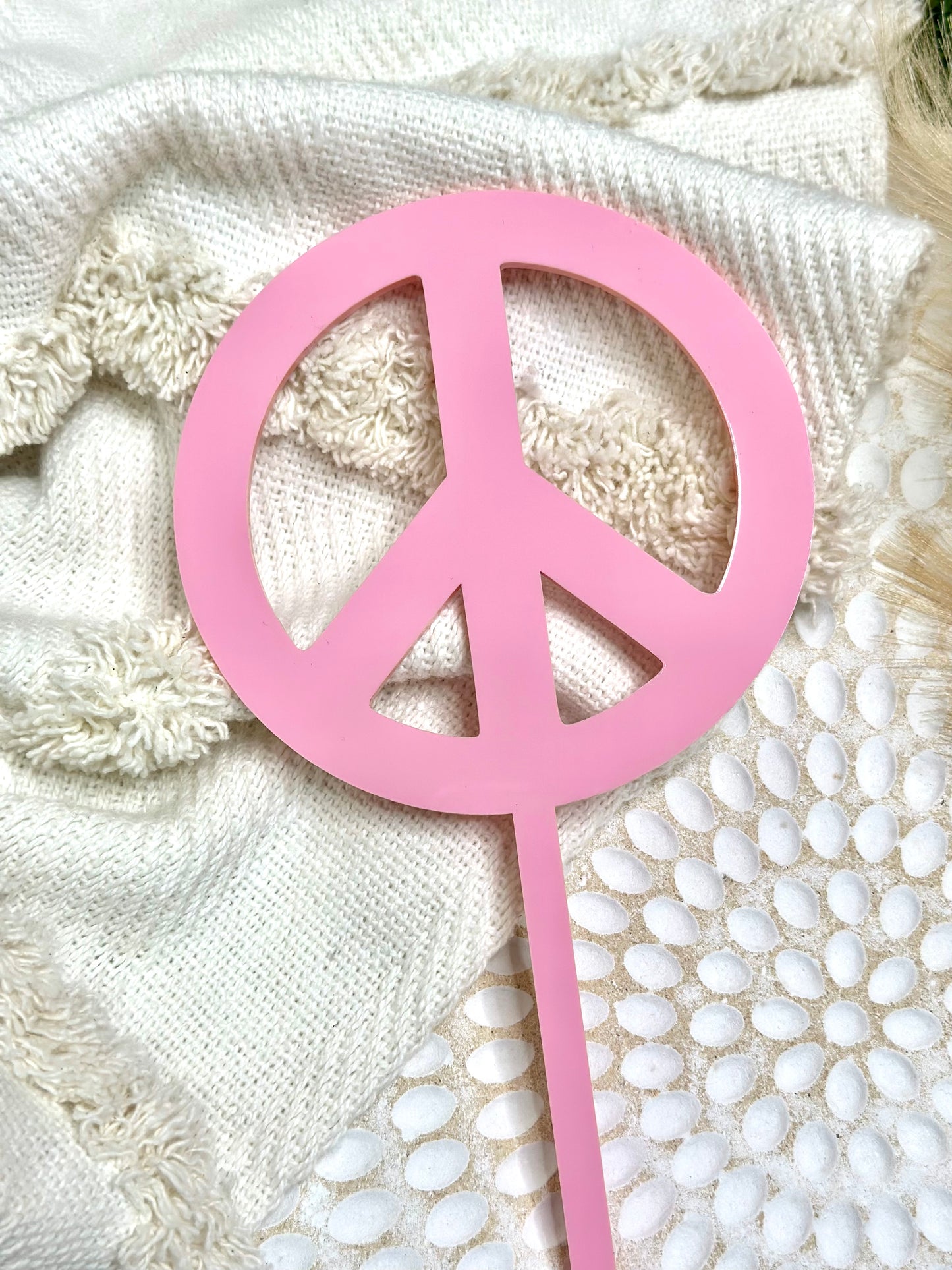 Peace Sign Hippie Acrylic Cake Topper