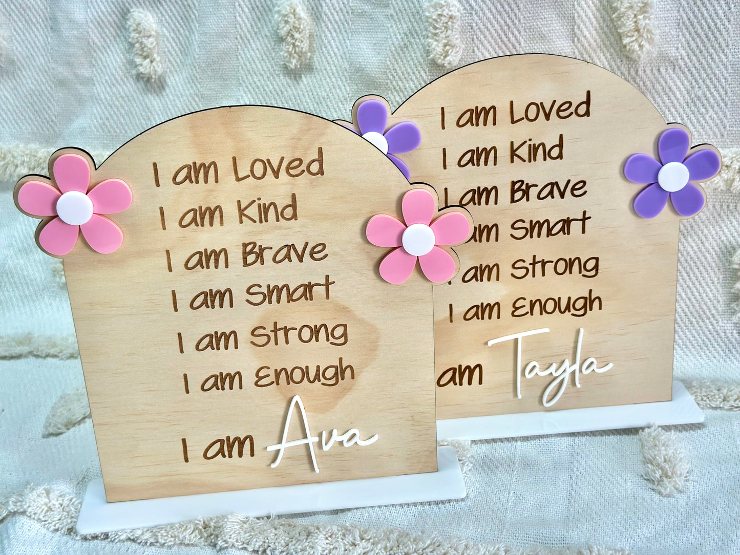 Personalised Affirmation Stands Plaque