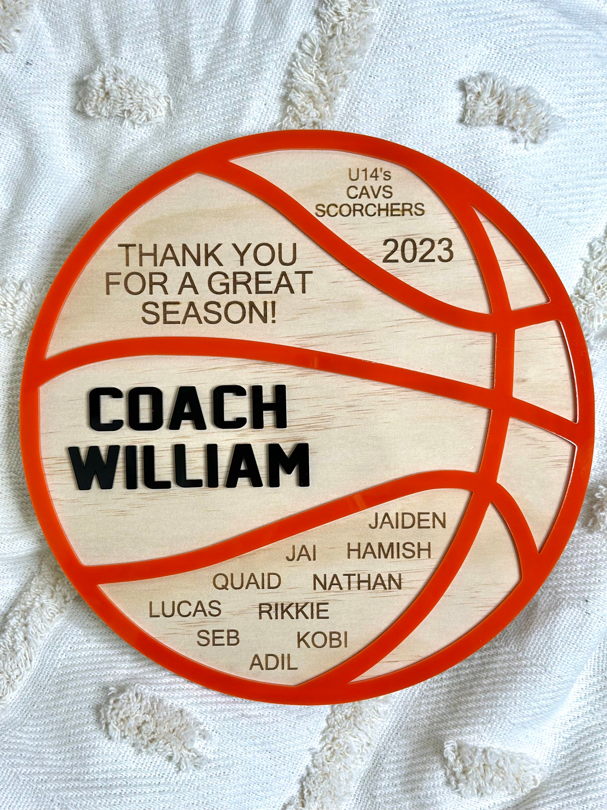 Personalised Basketball Coach Plaque Sign Gift