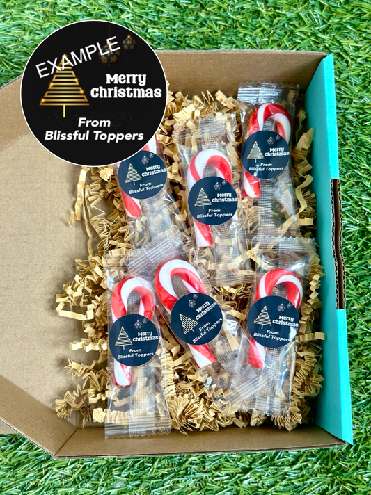 Personalised Black Merry Christmas Mini Candy Canes x 15