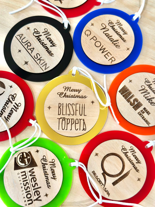 Personalised Business Logo Bauble Ornament Decoration