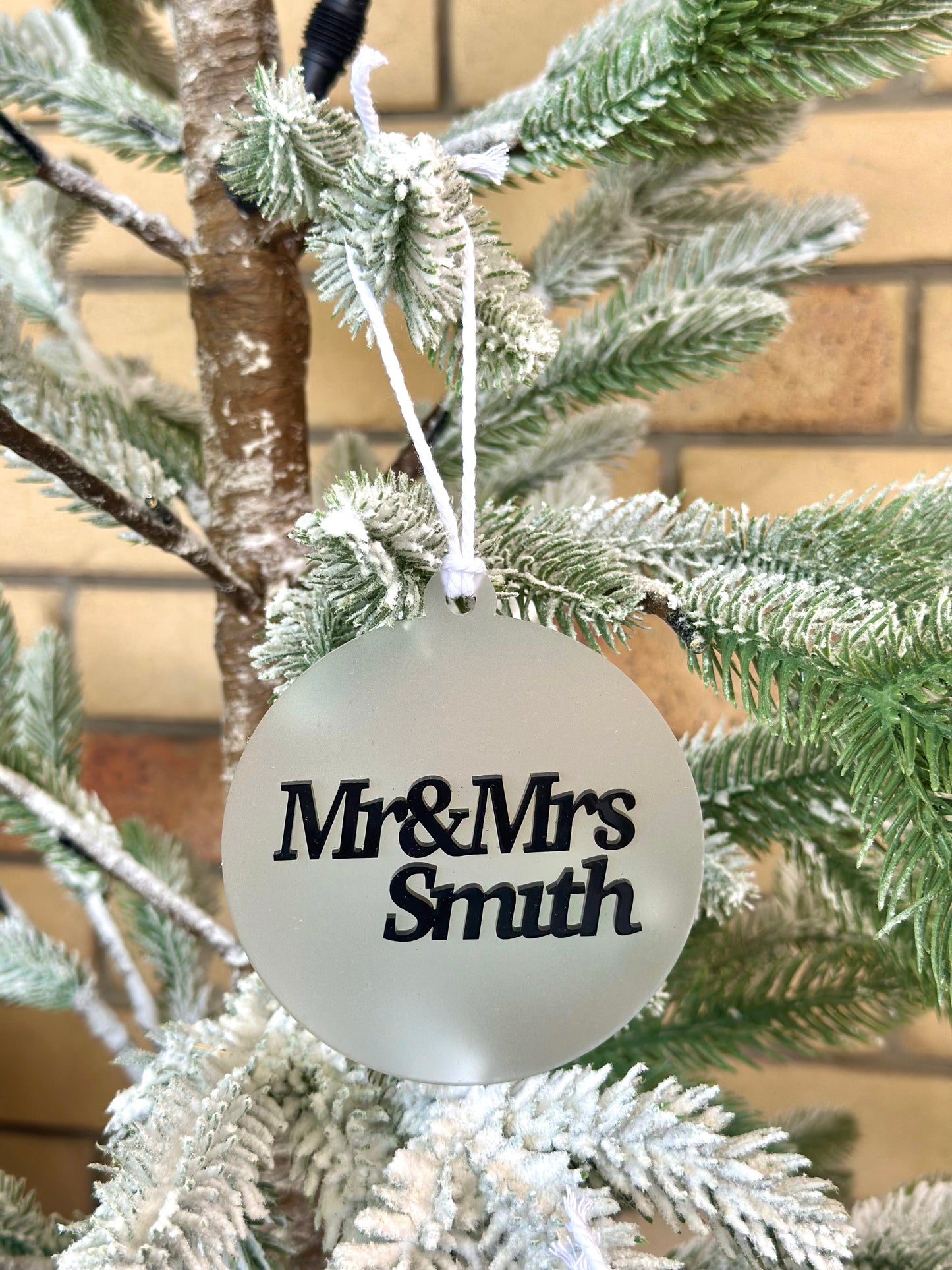 Personalised Christmas Bauble Frosted Ornament Decoration