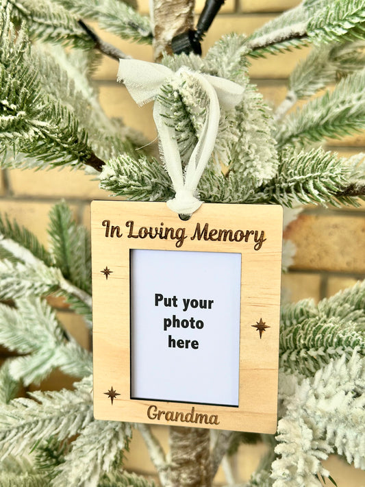 Personalised Christmas Tree Photo Frame Ornament