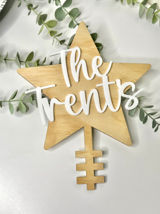 Personalised Christmas Tree Star Topper
