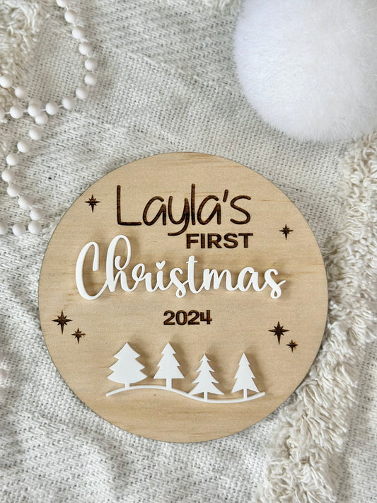 Personalised First Christmas Prop Sign