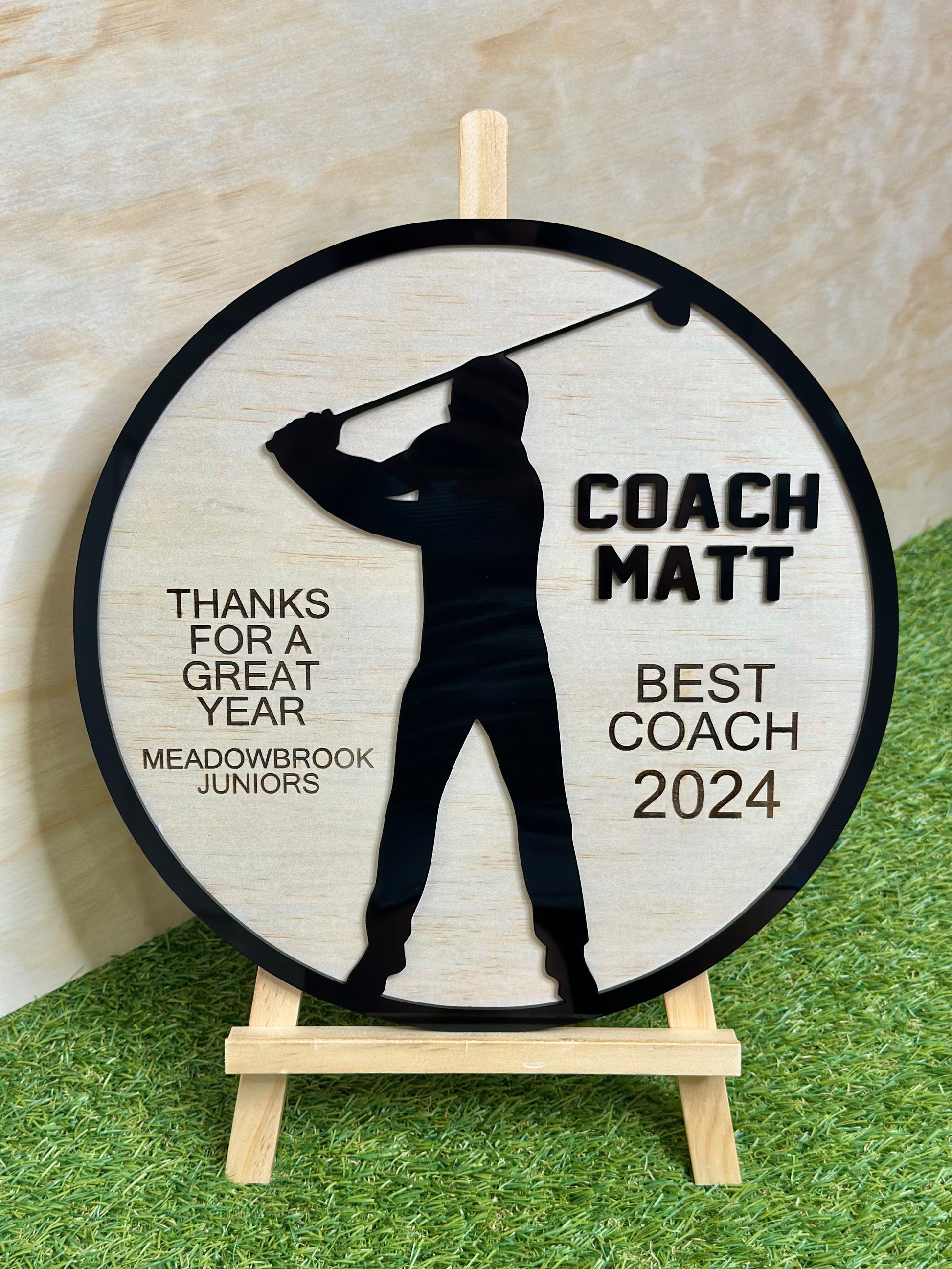 Personalised Golf Coach Plaque Sign Gift Golf