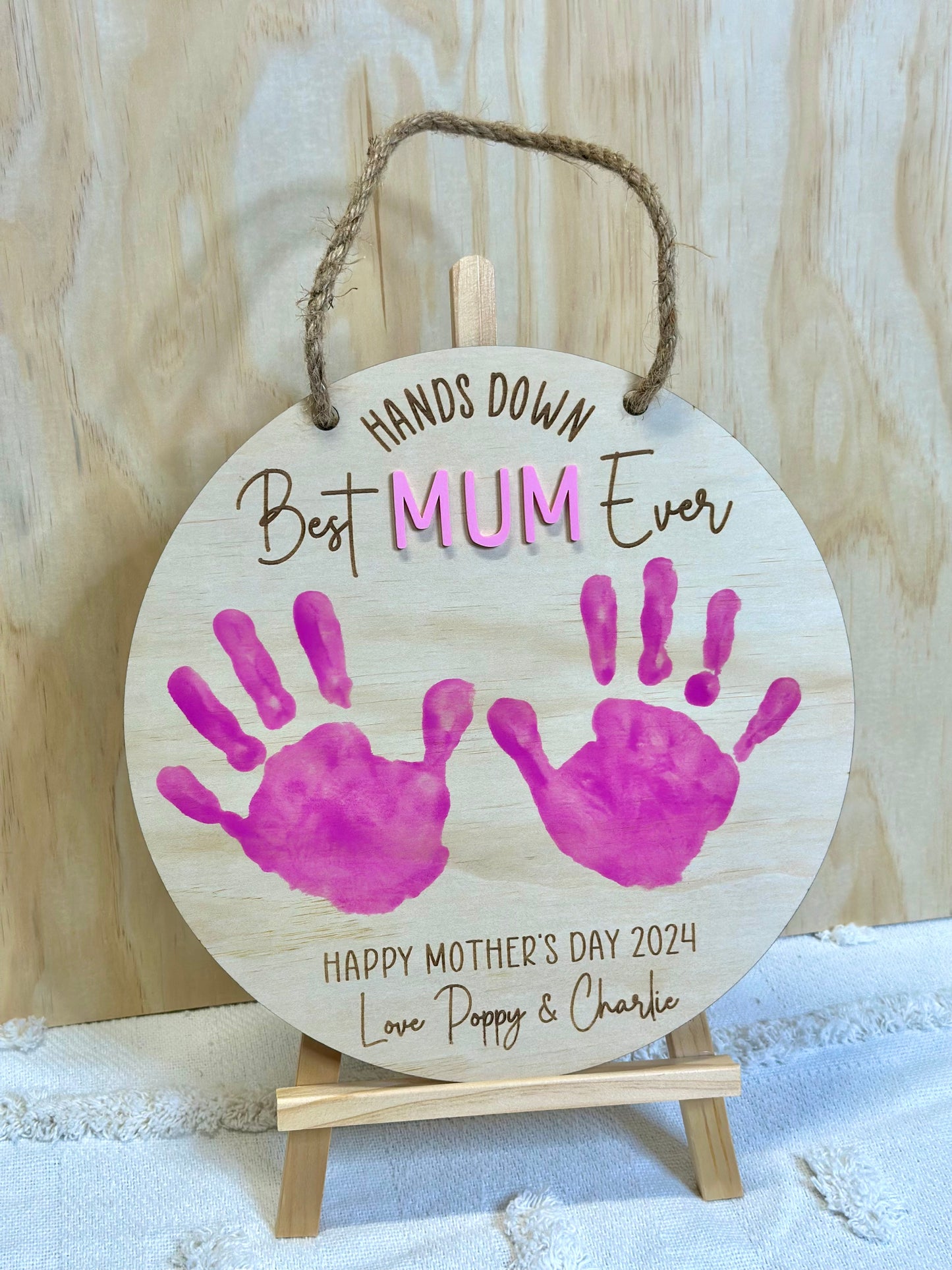 Personalised Hands Down Mother's Day Plaque Gift