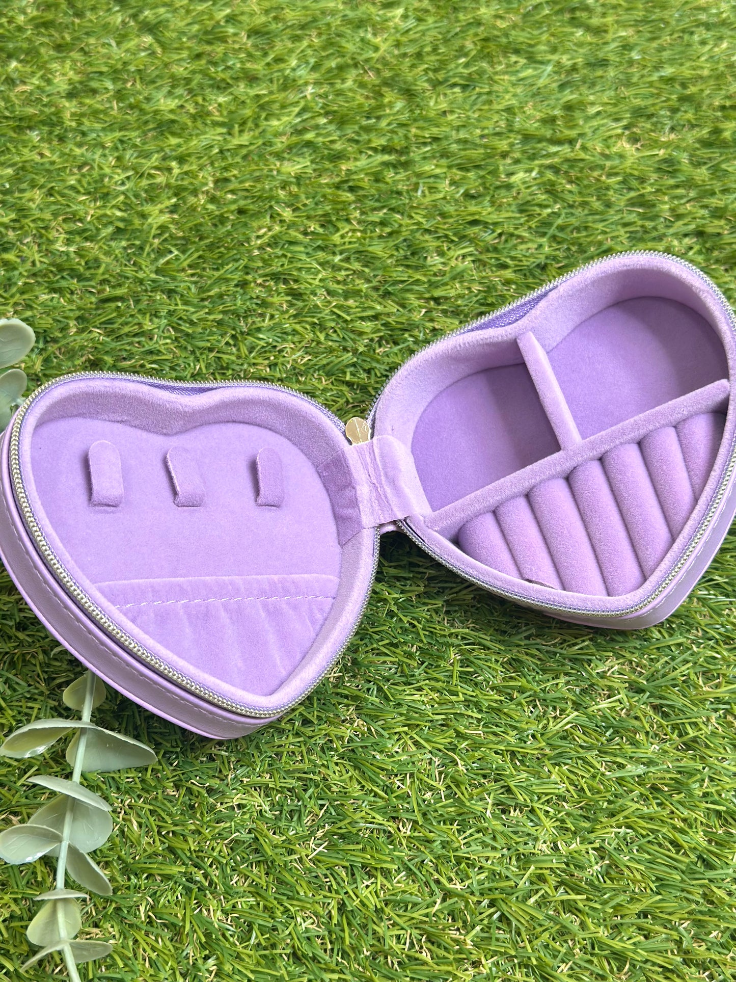 Personalised Heart Initial Jewellery Box - Purple