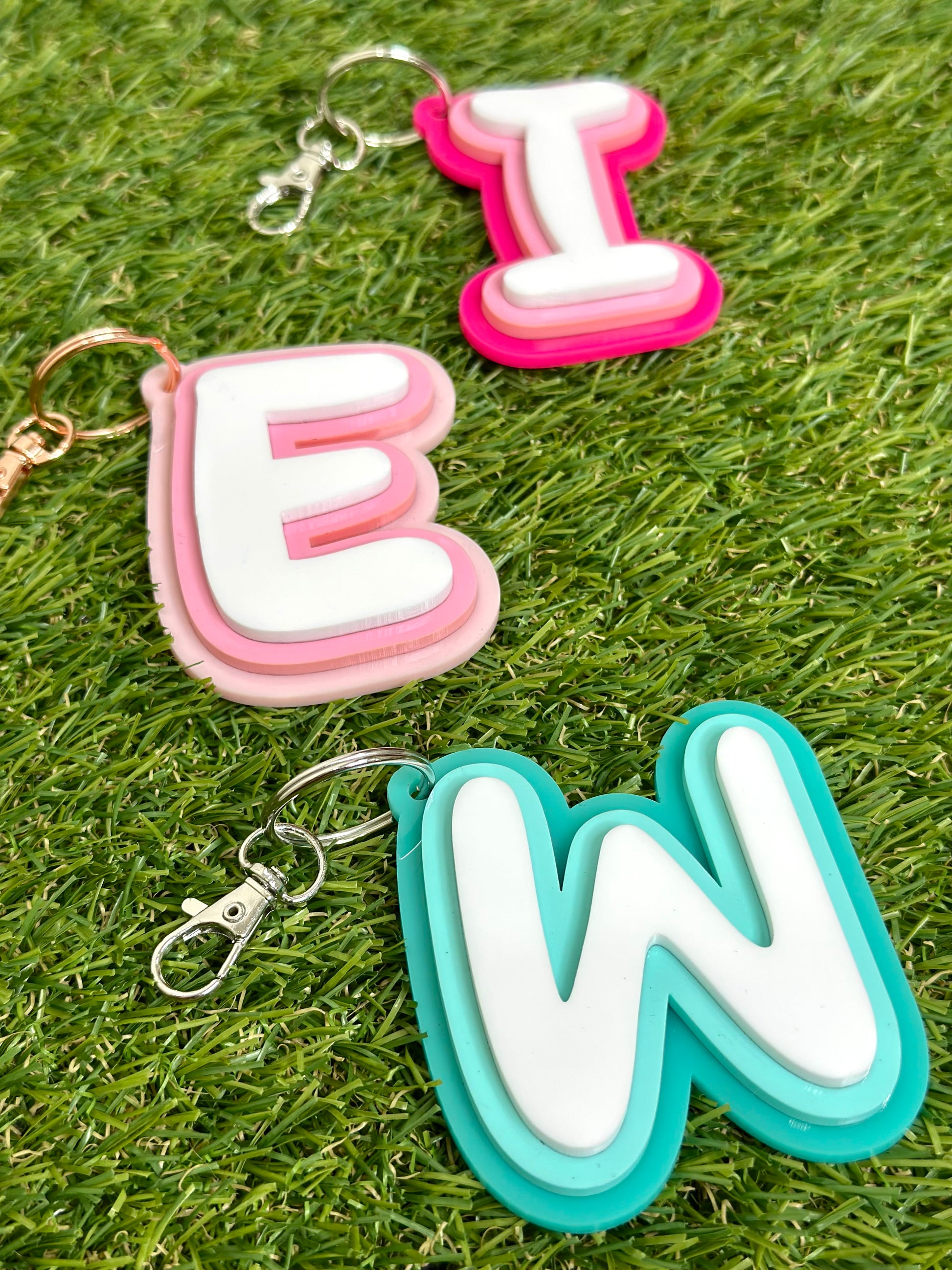 Personalised Initial Letter Keyring Bag Tag 2