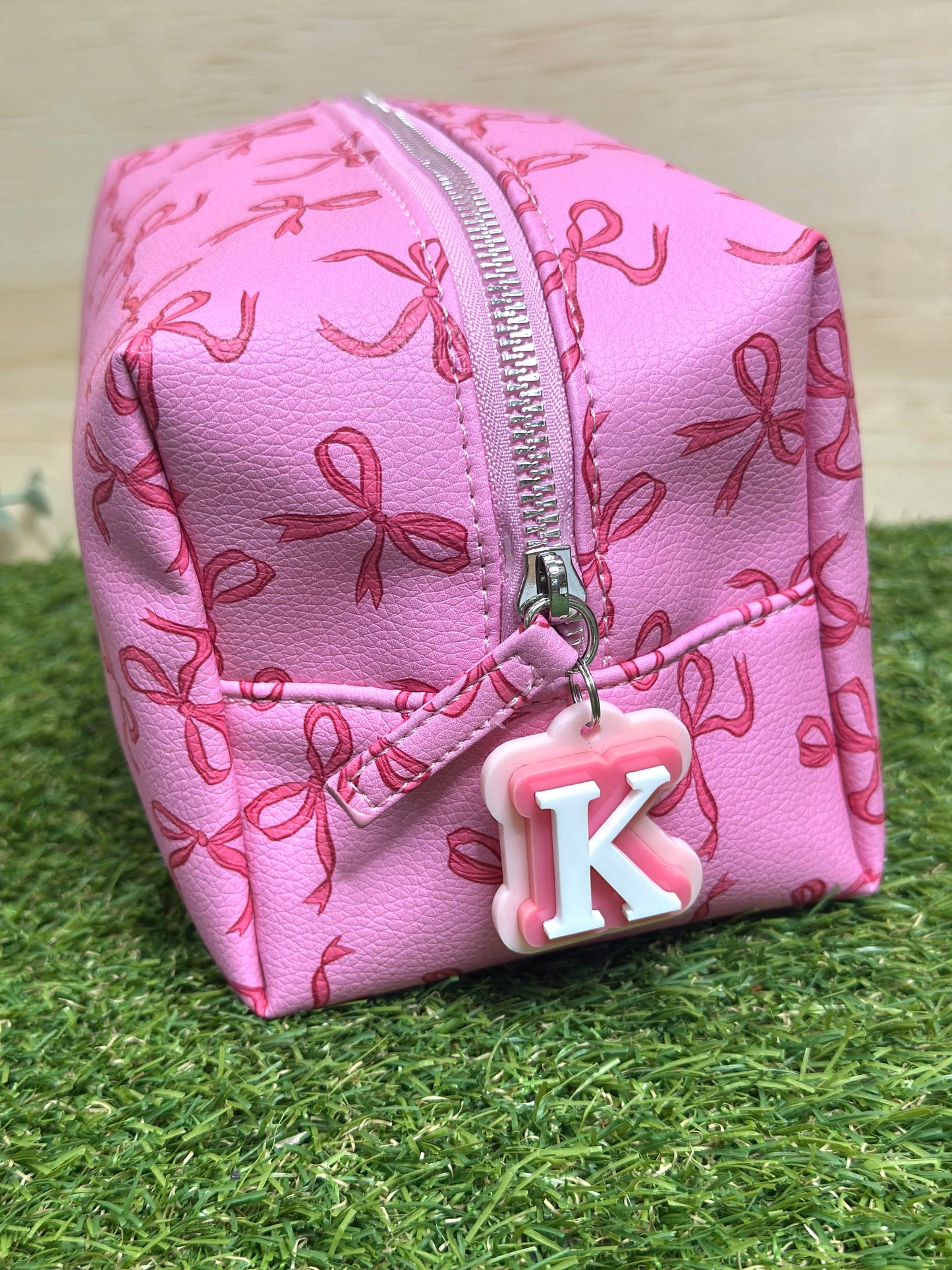 Personalised Letter Ribbon Bow Makeup Bag