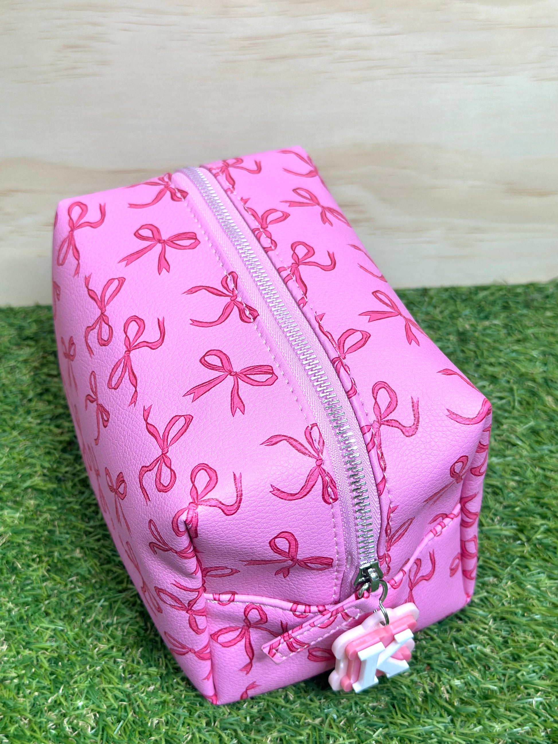 Personalised Letter Ribbon Bow Makeup Bag