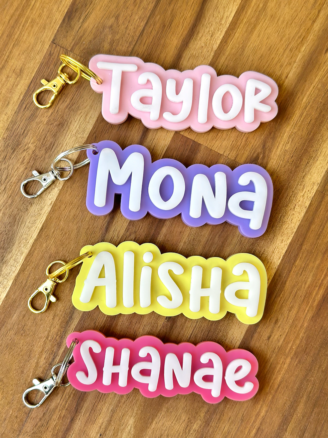 Personalised Name Keyring - groovy