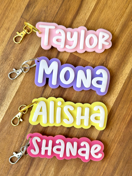Personalised Name Keyring - groovy