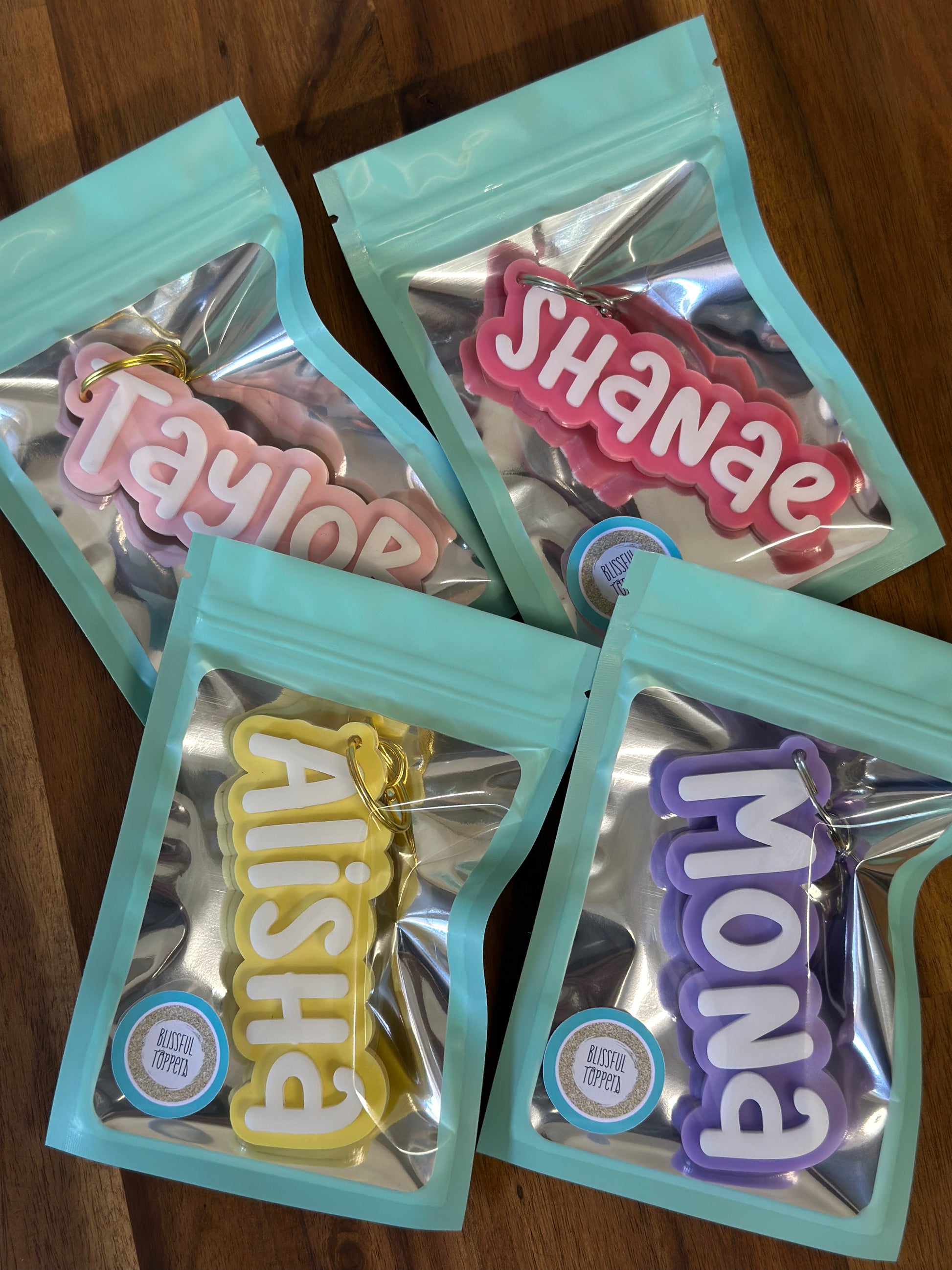 Personalised Name Keyring - groovy