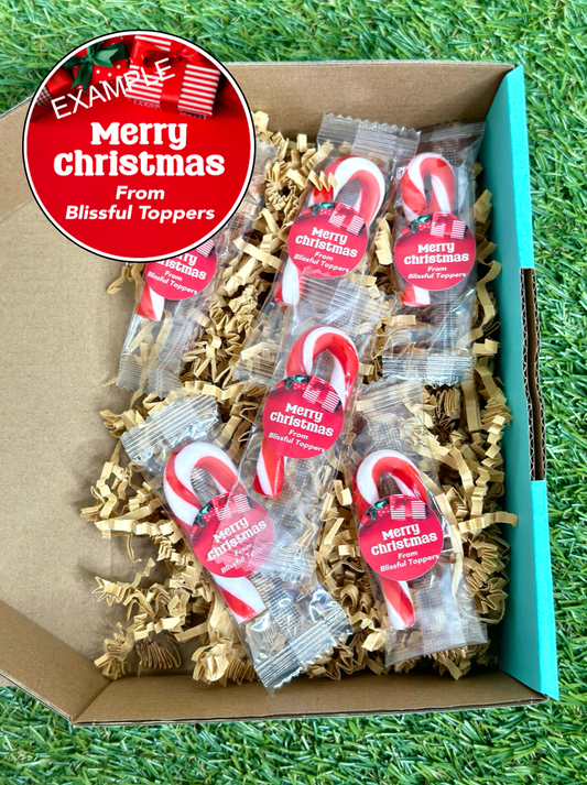 Personalised Red Merry Christmas Mini Candy Canes x 15
