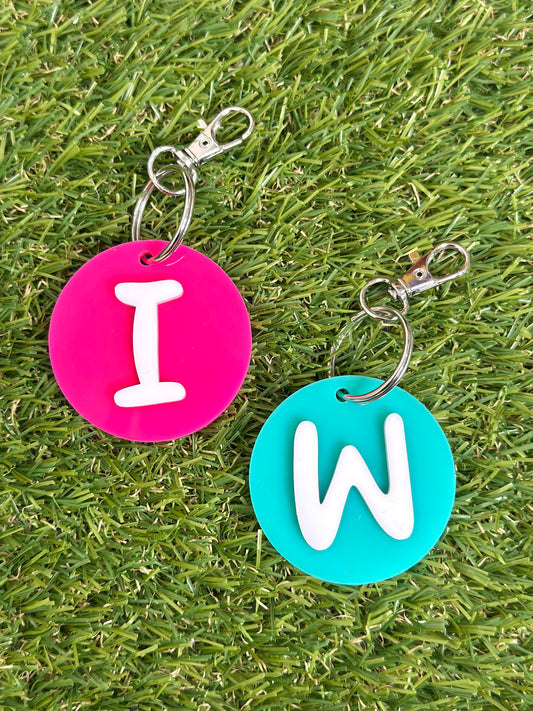 Personalised Round Initial Letter Keyring Bag Tag