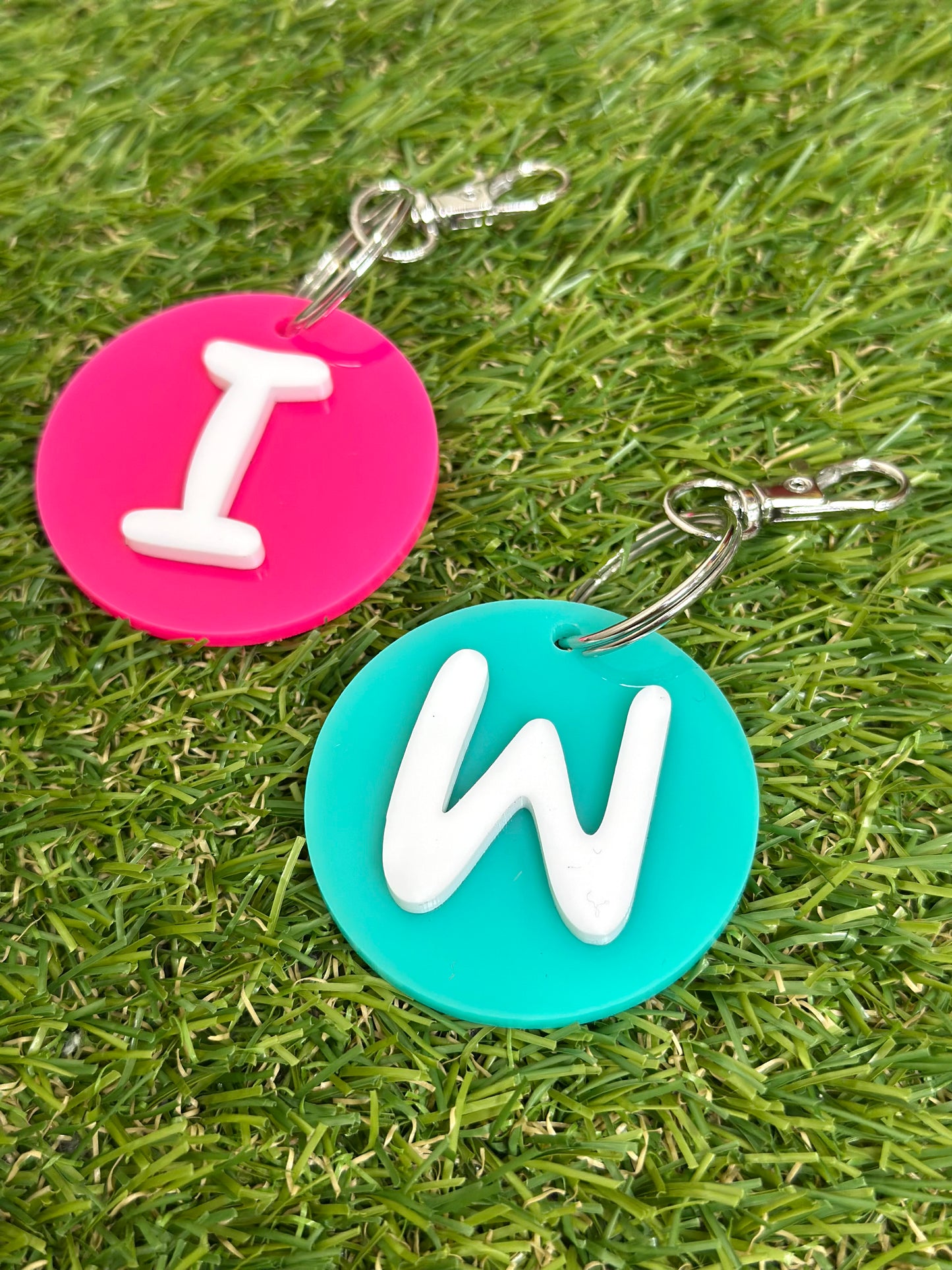 Personalised Round Initial Letter Keyring Bag Tag 2