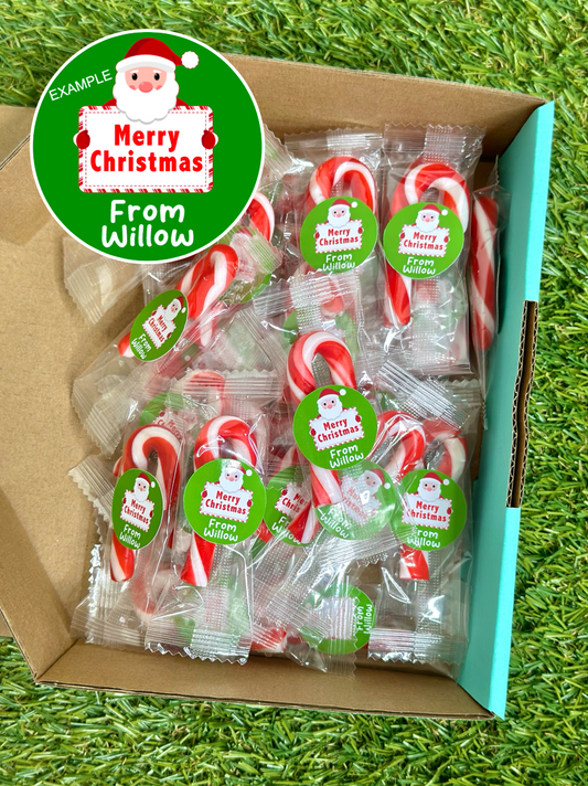 Personalised Santa Mini Candy Canes x 15