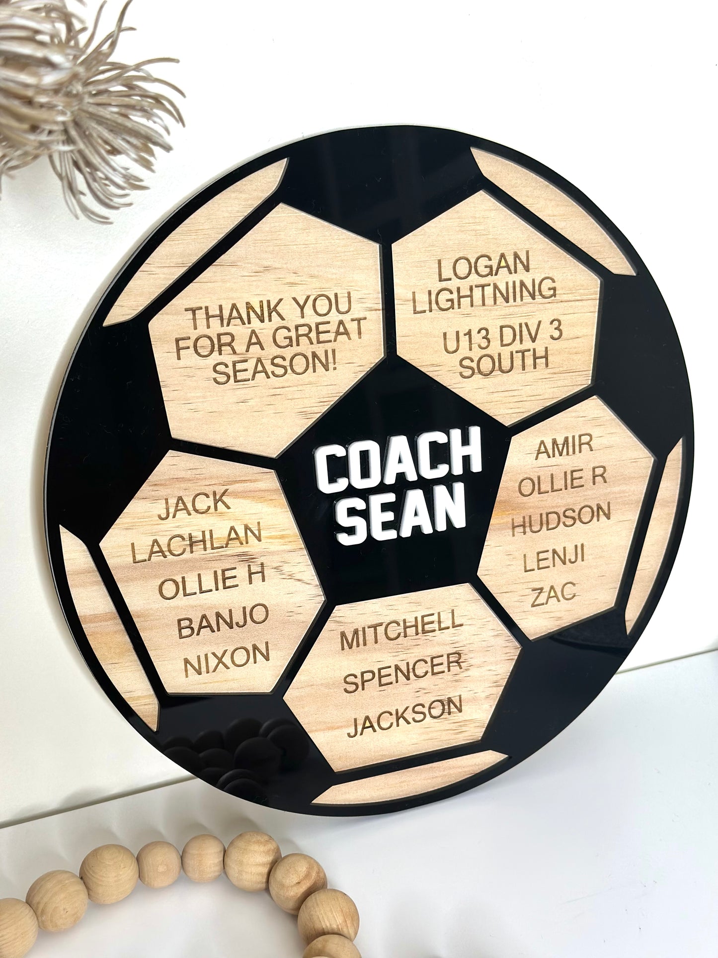 Personalised Soccer Coach Plaque Sign Gift Brisbane Logan Gold Coast Melbourne Sydney
