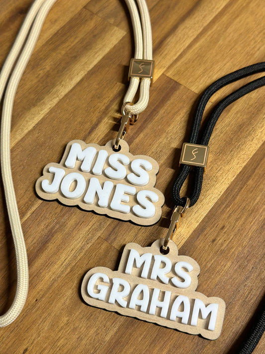 Personalised Teacher Lanyard Name Tag