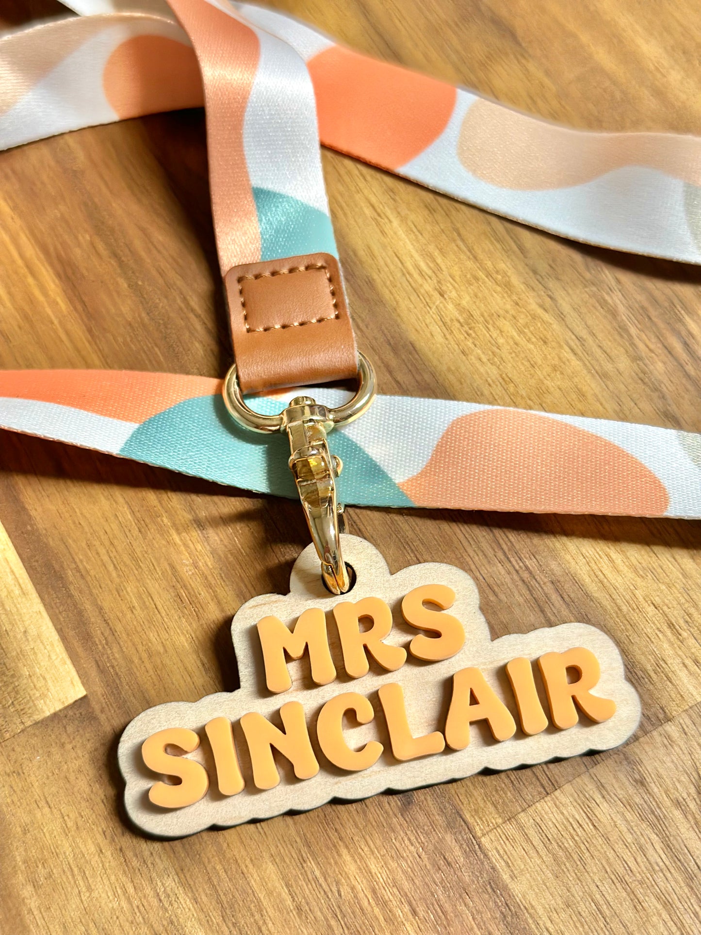 Personalised Teacher Printed Lanyard Name Tag