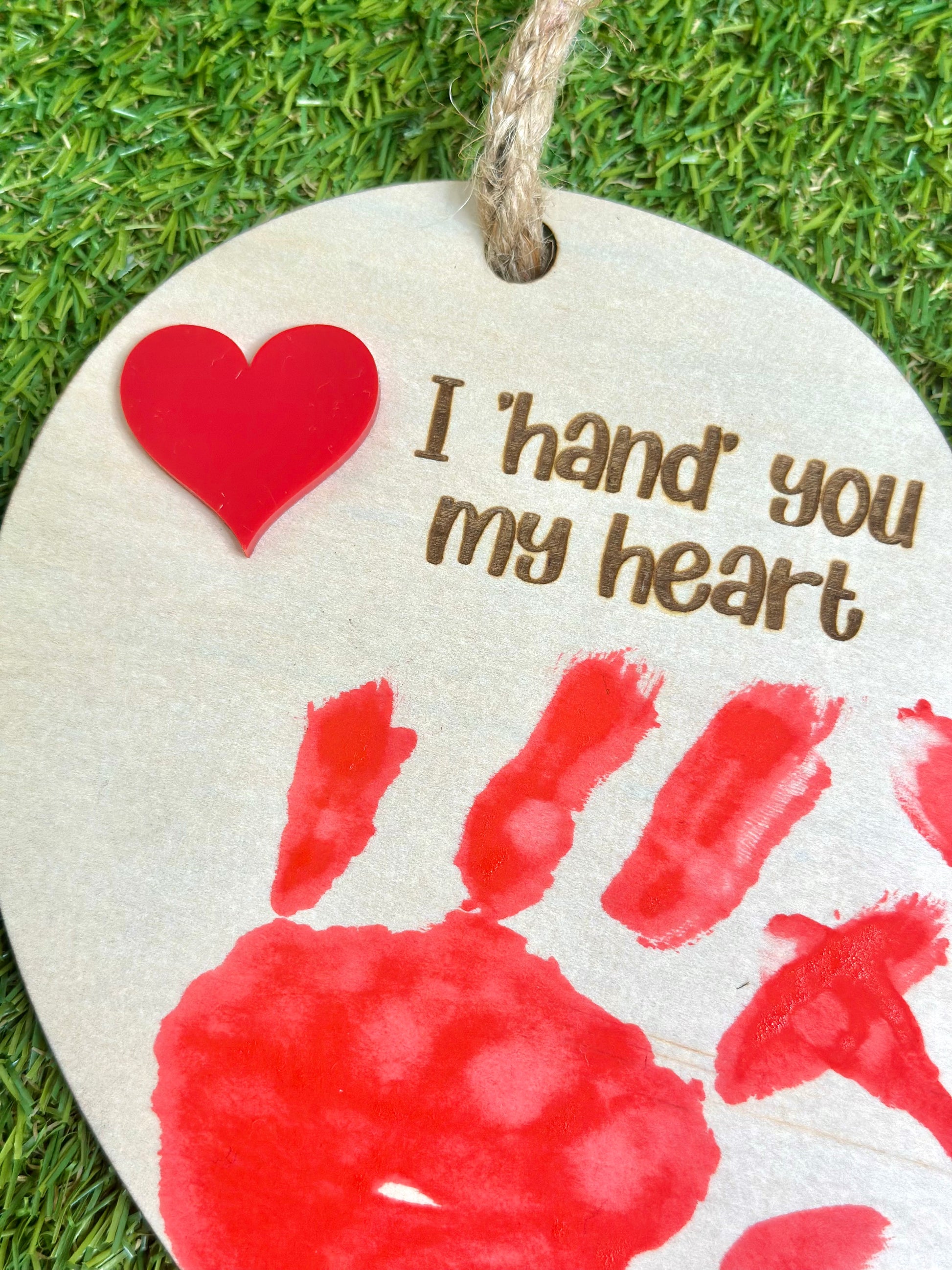 Personalised Valentine's Day Handprint Plaque Gift