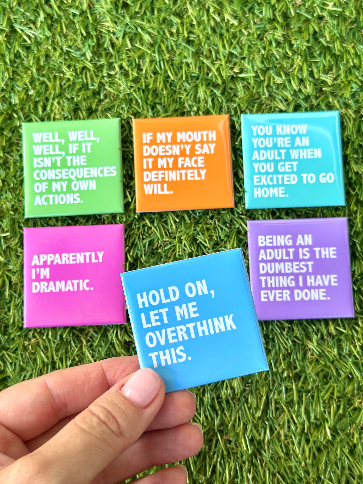 Photo Magnets - Set of 6 Adult Life Quotes 
