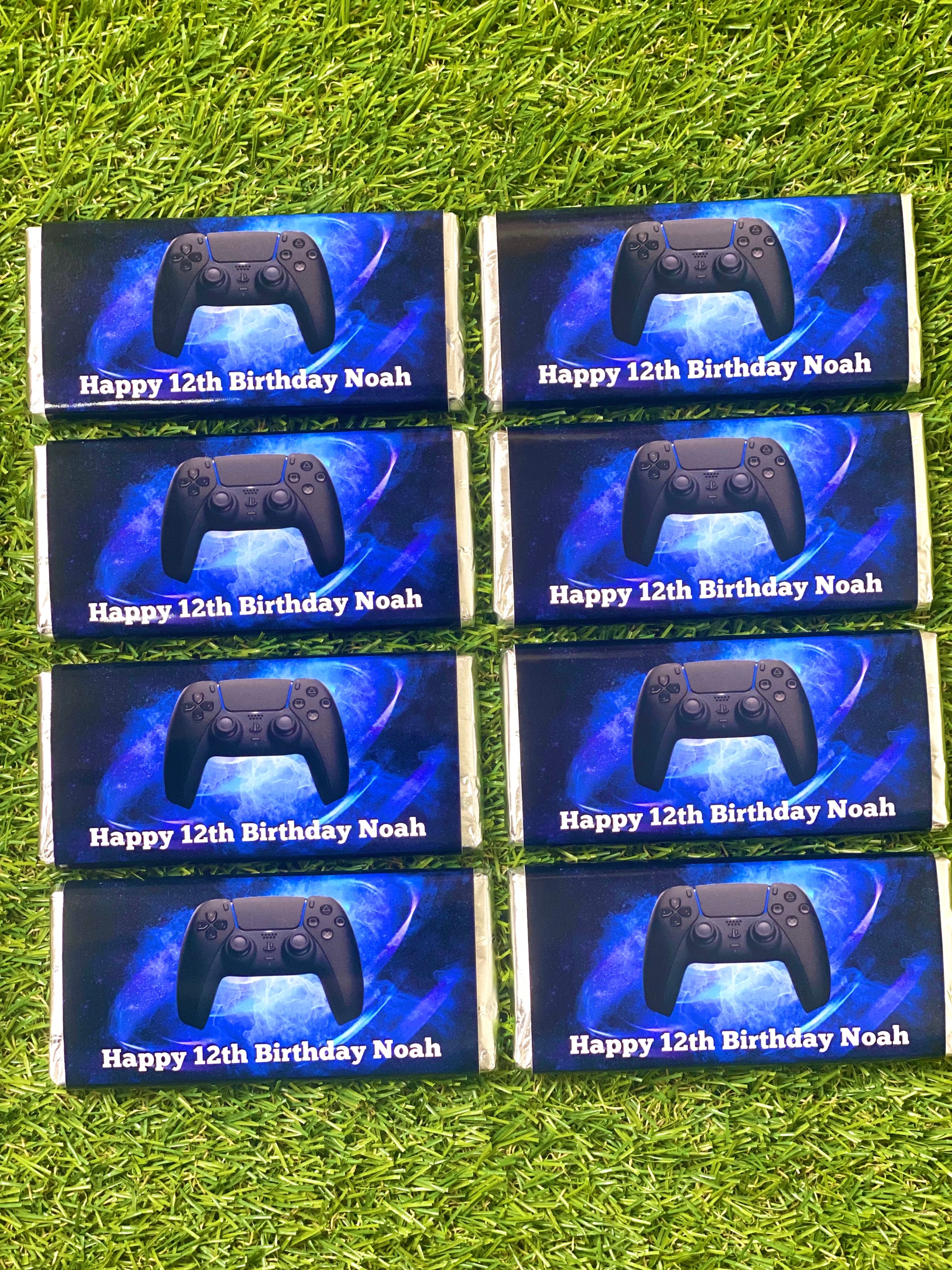 Playstation Gamer Personalised Chocolate Bar Party Favour x 4