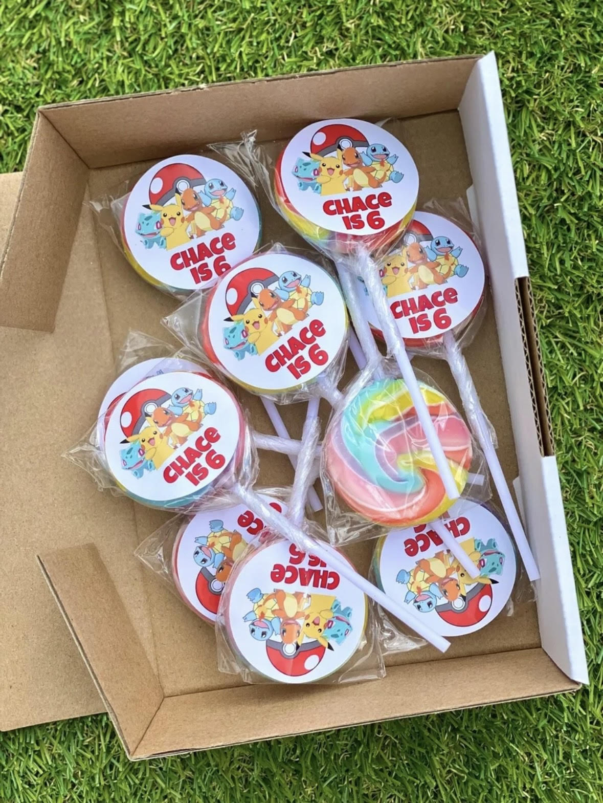 Pokemon Personalised Birthday Lollipop 10 pack