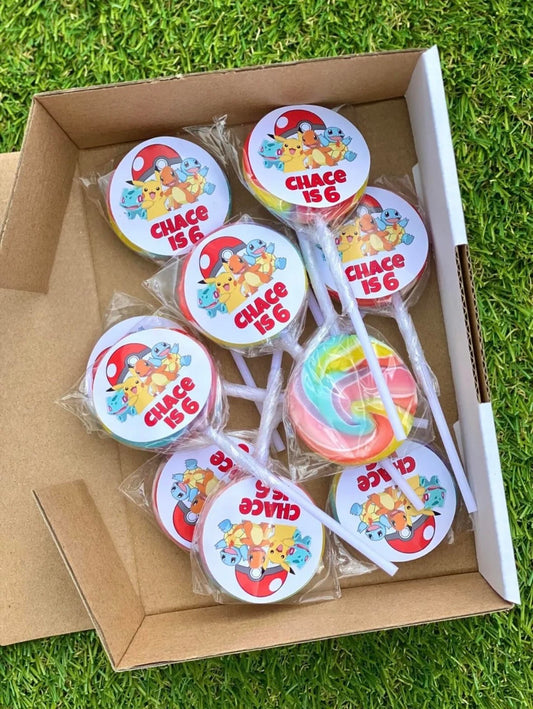 Pokemon Personalised Birthday Lollipop 10 pack