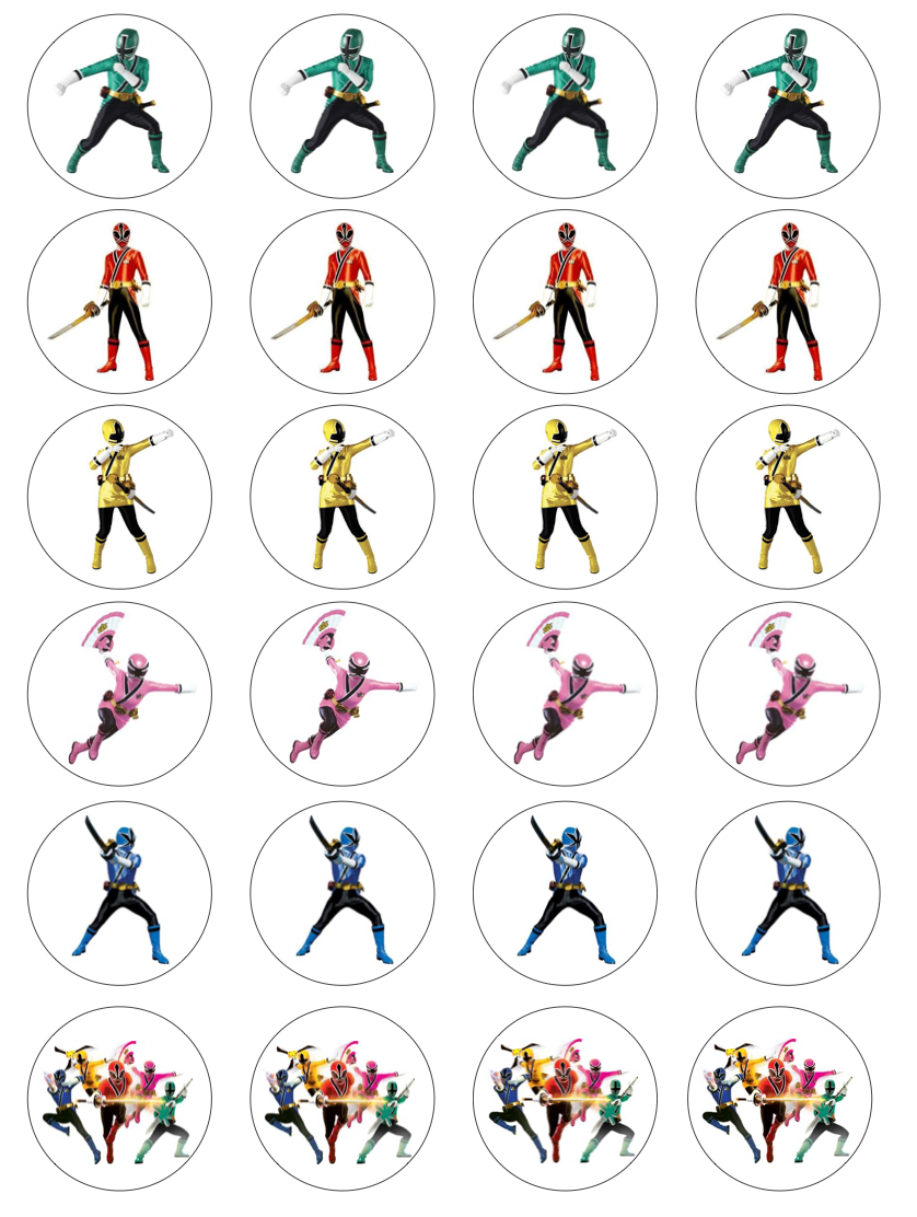 Power Rangers #2 Cupcake Edible Icing Image Toppers