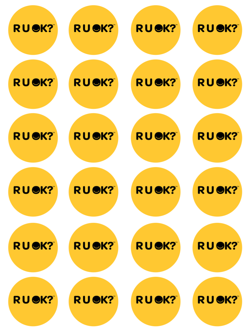 RUOK Day Cupcake Edible Icing Image Toppers Brisbane Logan Gold Coast Sydney Melbourne