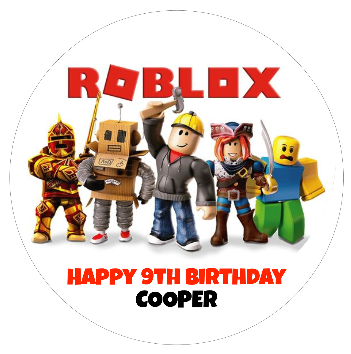 Roblox #1 Round Cake Edible Icing Image Topper 19cm