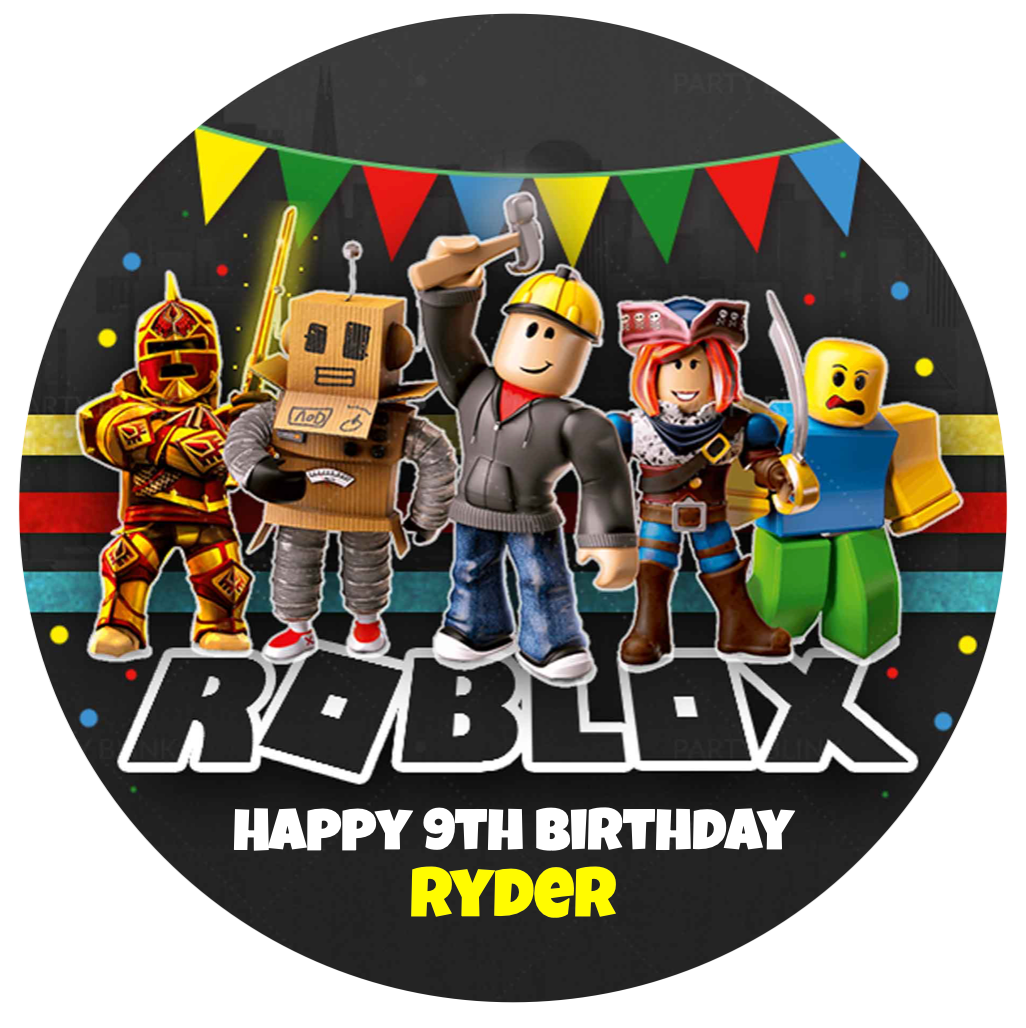 Roblox #2 Round Cake Edible Icing Image Topper 19cm