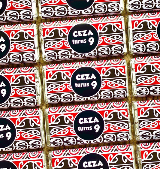 Samoan Tribal Print Personalised Chocolate Bar Party Favour x 4