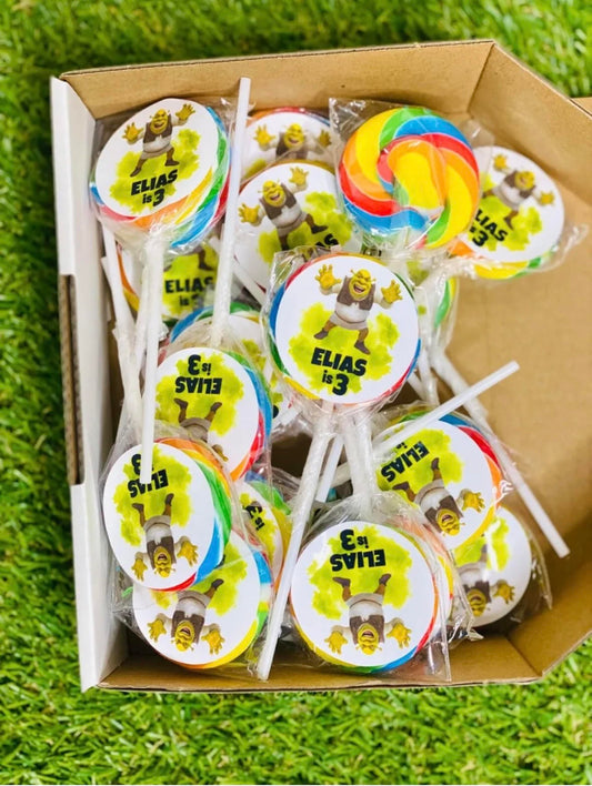 Shrek Personalised Birthday Lollipop 10 pack