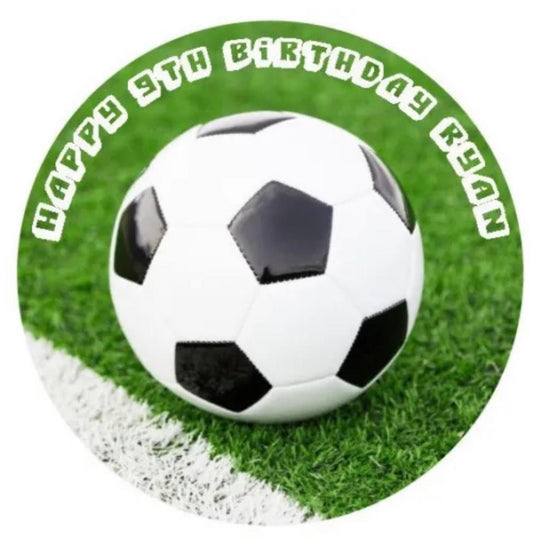 Soccer Ball Round Cake Edible Icing Image Topper 19cm