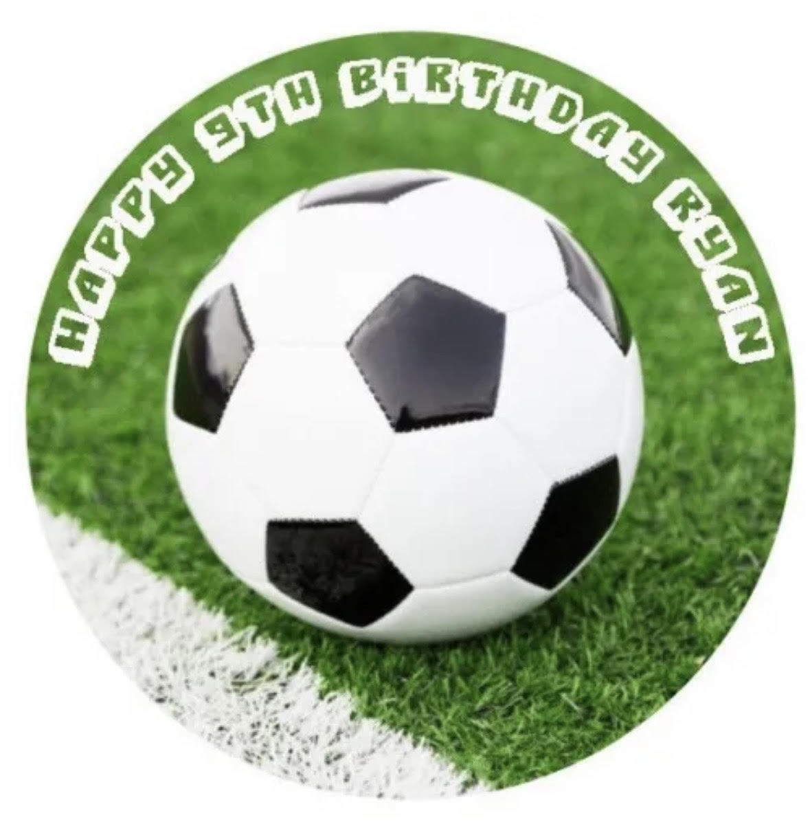 Soccer Ball Round Cake Edible Icing Image Topper 19cm