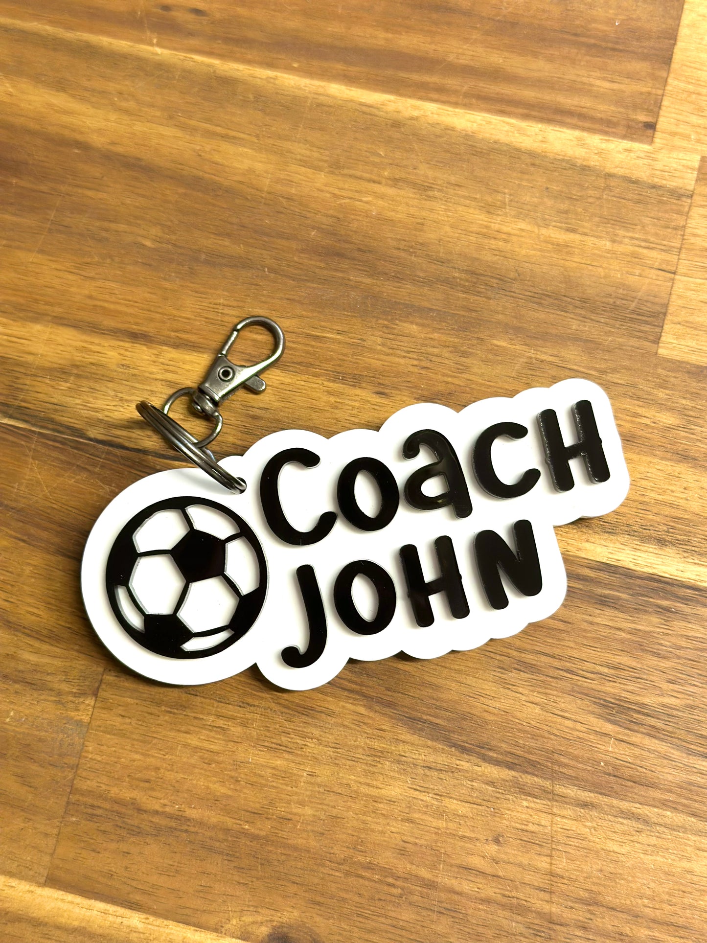 Soccer Coach Personalised Name Keyring