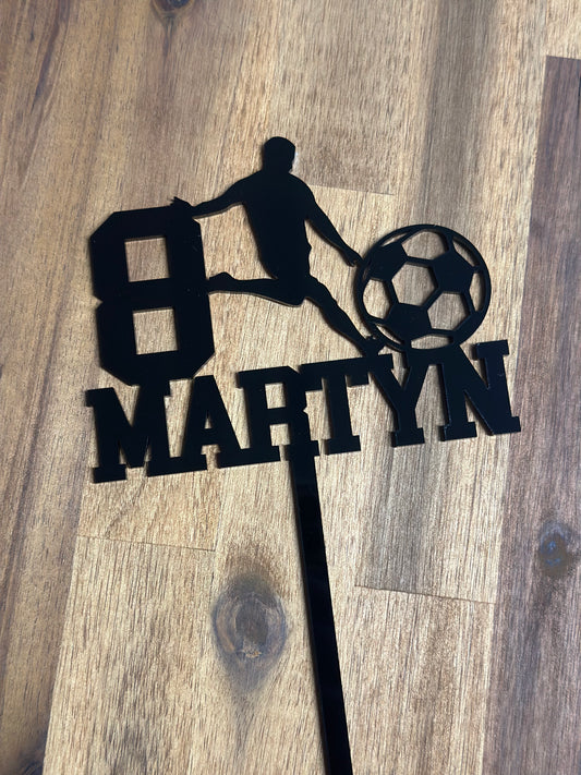 Soccer Football Double Layer Custom Acrylic Cake Topper