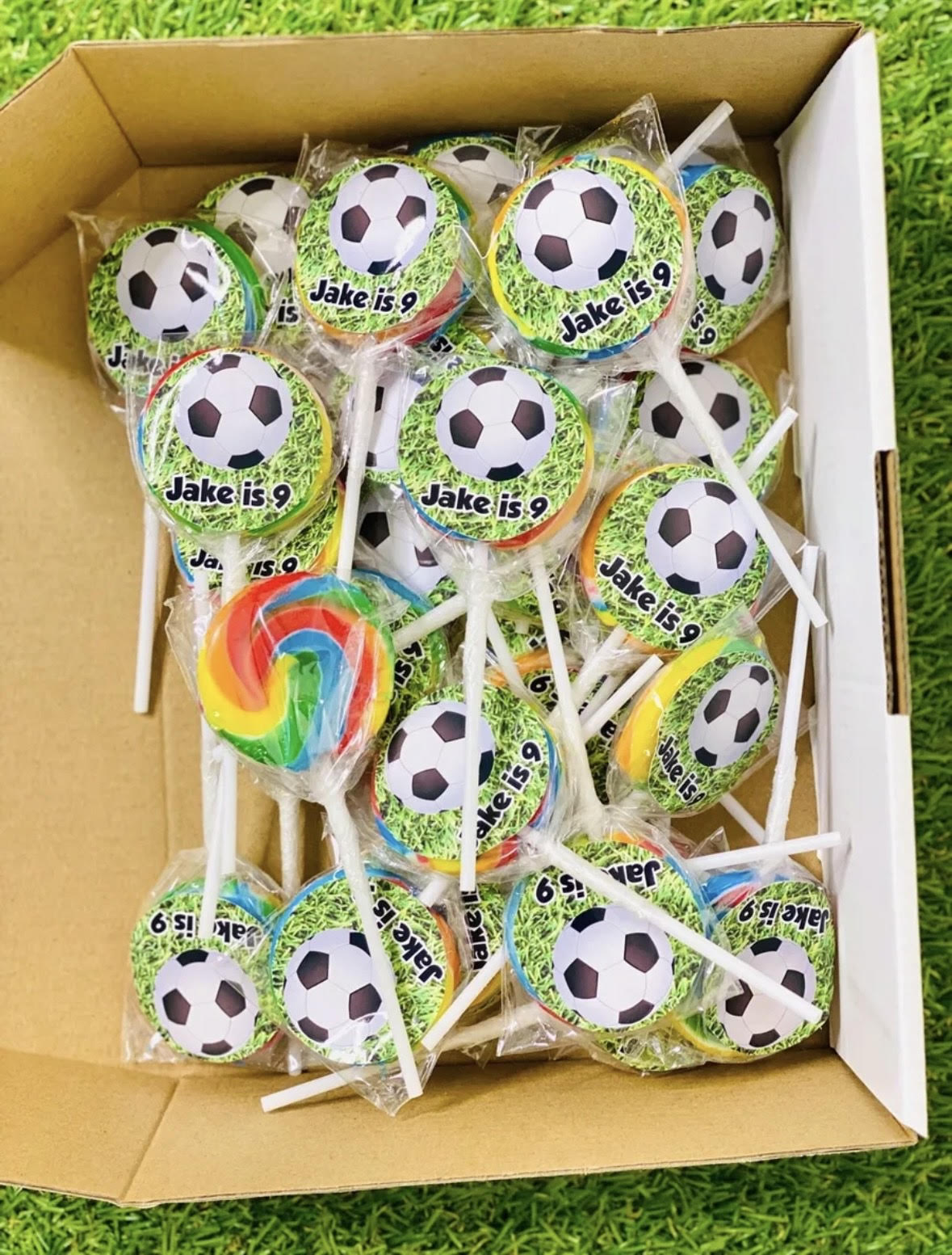 Soccer Football Personalised Birthday Lollipop 10 pack