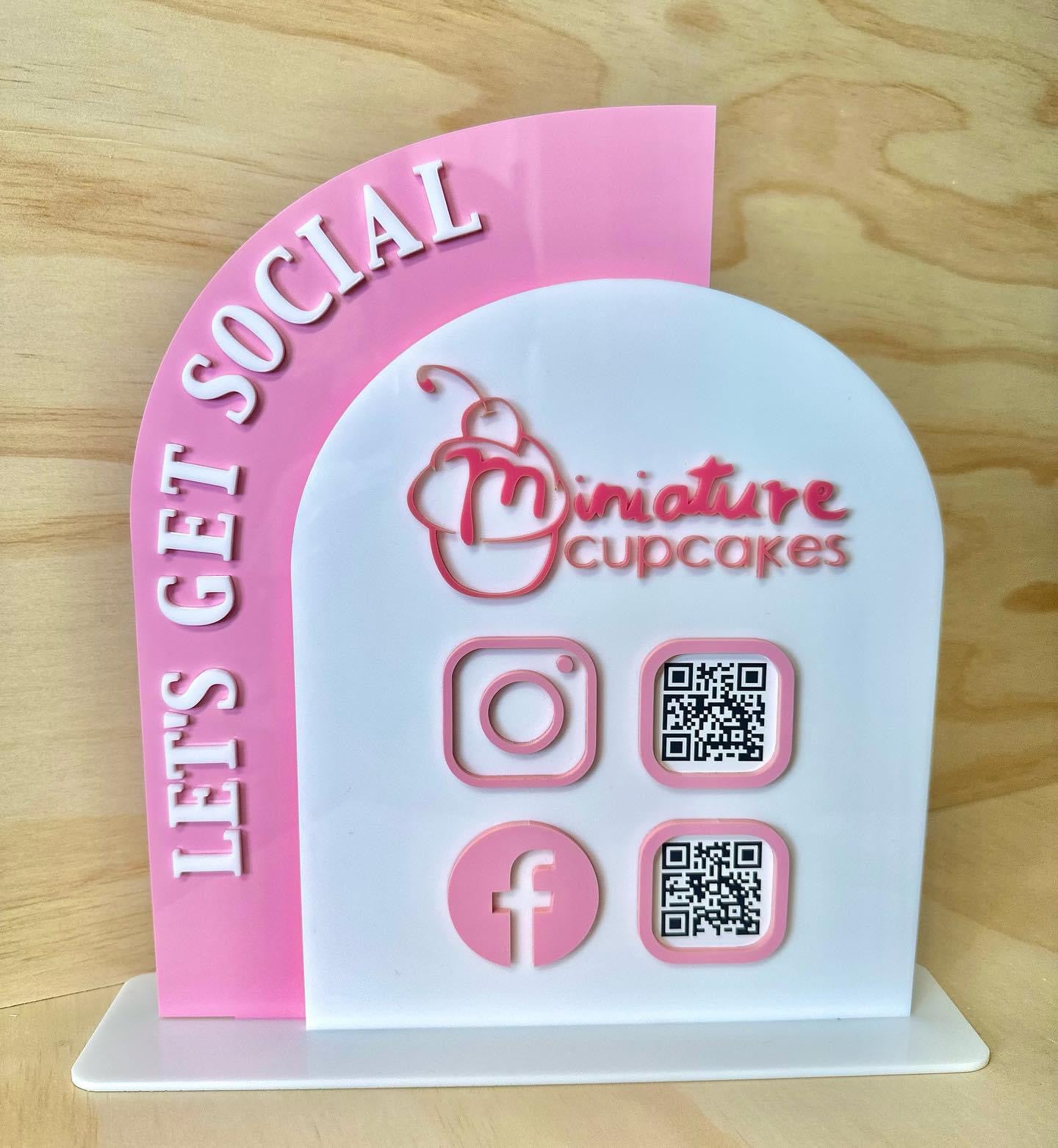 Social Media Stand QR sign