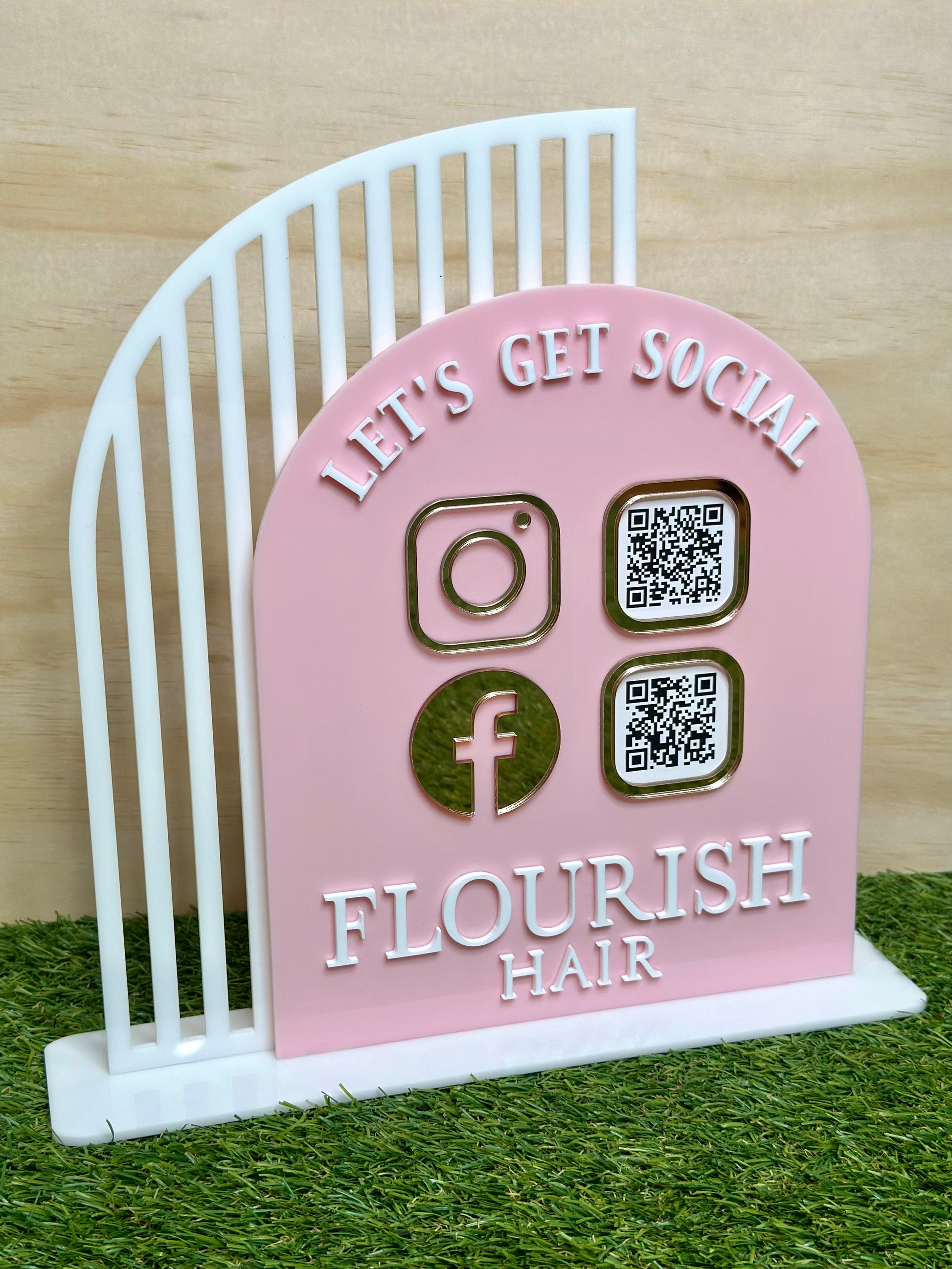 Social Media Stand QR sign